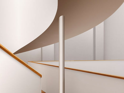 Interiors White Modern Wood Framed Art Print with Double Matting by Liu, Shuchuan