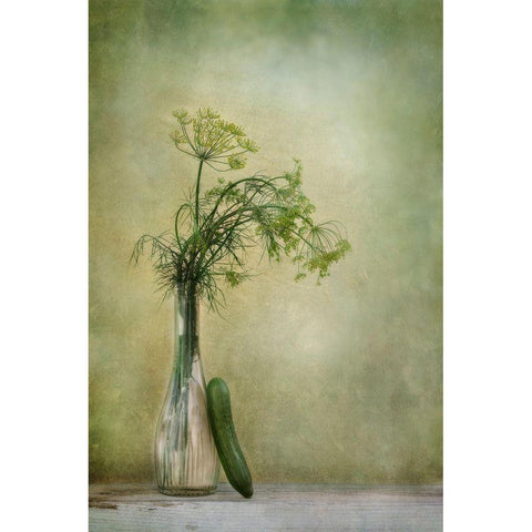 Dill And Cucumber White Modern Wood Framed Art Print by Wettstein, Priska