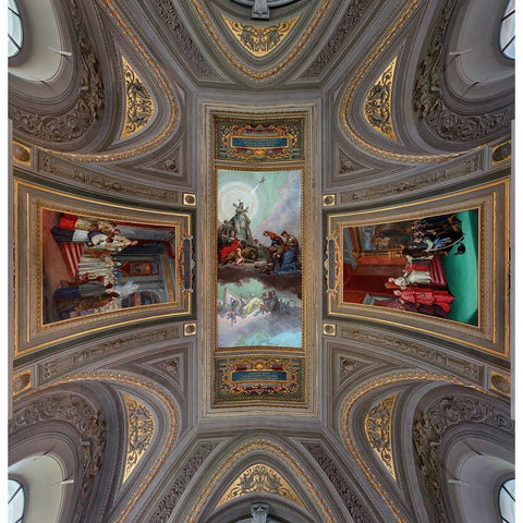 Vatican Ceilings I Gold Ornate Wood Framed Art Print with Double Matting by Parejo, Jose