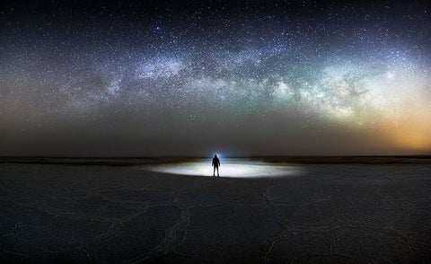 Dusty Desert White Modern Wood Framed Art Print with Double Matting by Babaei, Hosein