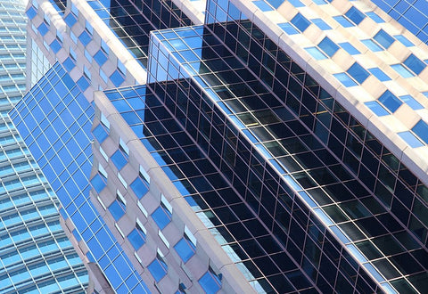 Building Blocks White Modern Wood Framed Art Print with Double Matting by Wechsler, Robin