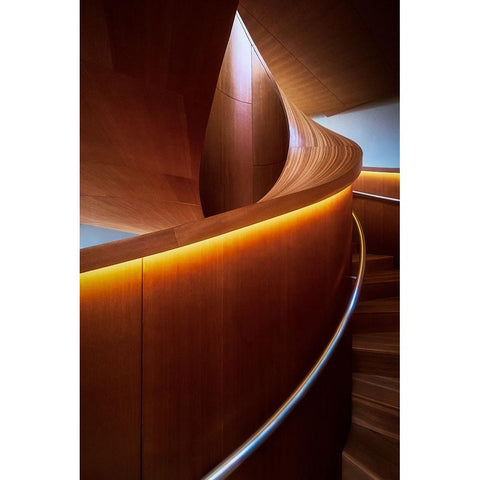 Stairs 6 Black Modern Wood Framed Art Print with Double Matting by Zhou, Steven