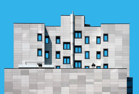 Nested Facade White Modern Wood Framed Art Print with Double Matting by Hawerkamp, Hans-Wolfgang