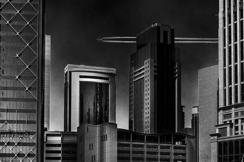 1 Million White Modern Wood Framed Art Print with Double Matting by Alsharif, Yahia