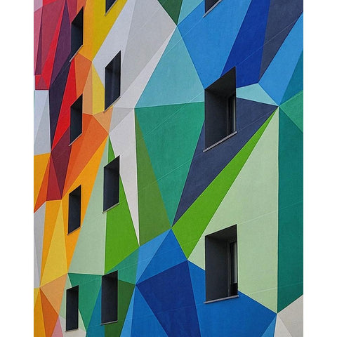 ORIGAMI Black Modern Wood Framed Art Print by Cedron, Mabel