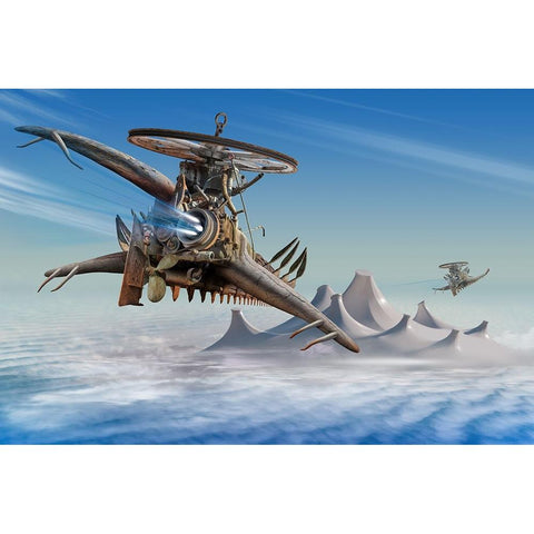 Air Pursuit Black Modern Wood Framed Art Print by Penchev, Radoslav