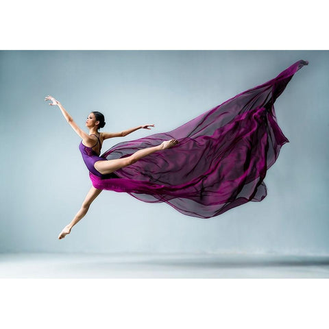 Dance In Purple Black Modern Wood Framed Art Print with Double Matting by Suharini, Mieke