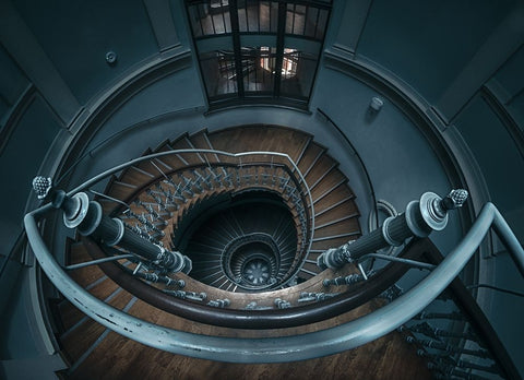 Swirl Black Ornate Wood Framed Art Print with Double Matting by Derangowski, Lukasz