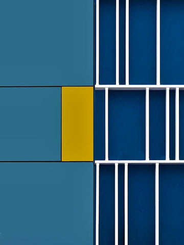 Facade - Downtown Los Angeles California White Modern Wood Framed Art Print with Double Matting by Orbach, Arnon