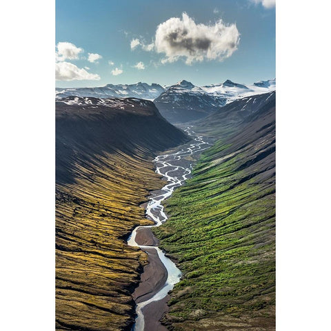 Two Worlds - Ice..Land Black Modern Wood Framed Art Print by Swiercz, Jacek