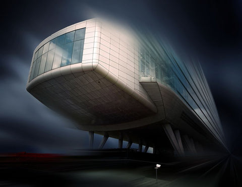 Dynamic Architecture White Modern Wood Framed Art Print with Double Matting by Batzdorf, Erhard