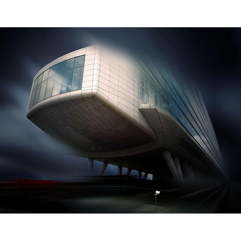 Dynamic Architecture Black Modern Wood Framed Art Print with Double Matting by Batzdorf, Erhard