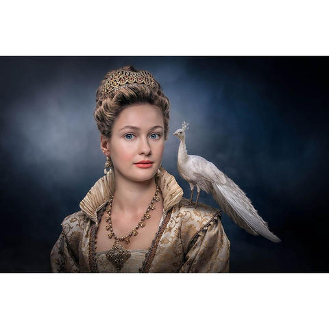 Beautyqueen Gold Ornate Wood Framed Art Print with Double Matting by Egger, Marcel