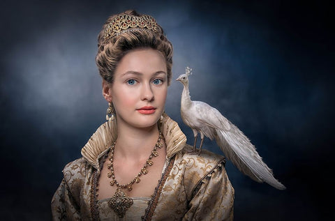 Beautyqueen Black Ornate Wood Framed Art Print with Double Matting by Egger, Marcel