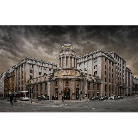 Commerzbank White Modern Wood Framed Art Print by Gunther, Hans