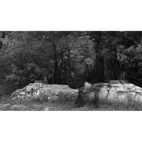 Dissolve Black Modern Wood Framed Art Print with Double Matting by Coskun, Ilker