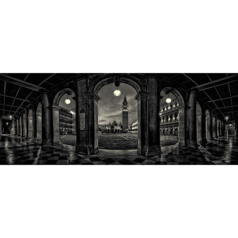 It Never Ends Black Modern Wood Framed Art Print with Double Matting by Pessotto, Tommaso