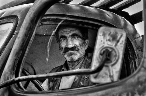 DrIVer White Modern Wood Framed Art Print with Double Matting by Garik