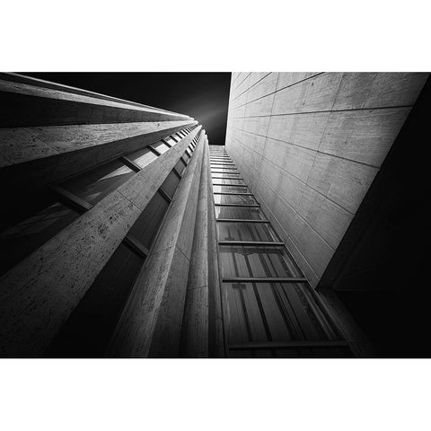 Prior Black Modern Wood Framed Art Print with Double Matting by Vazan, Karol