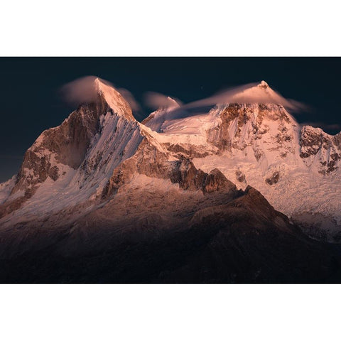 Huandoy Peaks Gold Ornate Wood Framed Art Print with Double Matting by Nienartowicz, Karol