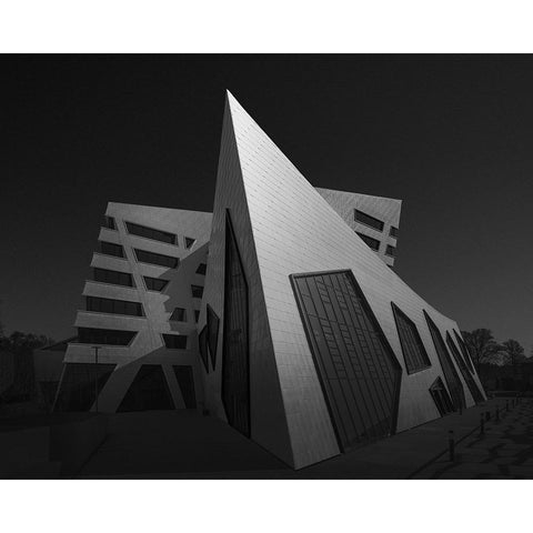 Leuphana UnIVersity Of LaAndFrac14;Neburg Black Modern Wood Framed Art Print by Lopez, Oscar