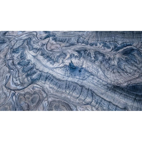 Veins Of The Earth Black Modern Wood Framed Art Print with Double Matting by Fan, John