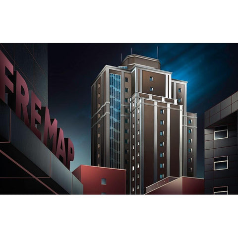 Hospital Xeral White Modern Wood Framed Art Print by Otero Sobrino, Dani