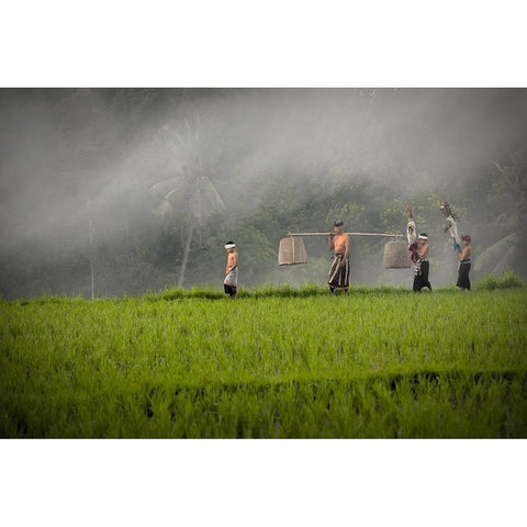 Preparation Before Performing Gold Ornate Wood Framed Art Print with Double Matting by Achmad, Indra