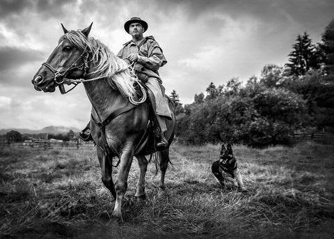 Wild Life Black Ornate Wood Framed Art Print with Double Matting by Girmencea, Robert