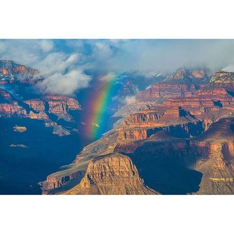 Rainbow Over Grand Canyon Black Modern Wood Framed Art Print by Xu, Kevin