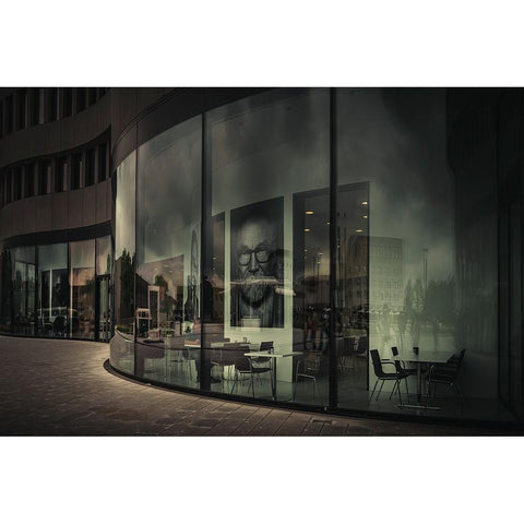 Leica Park Black Modern Wood Framed Art Print with Double Matting by Borges Alves, Luis