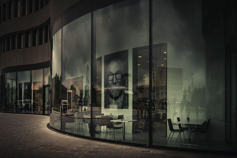 Leica Park White Modern Wood Framed Art Print with Double Matting by Borges Alves, Luis