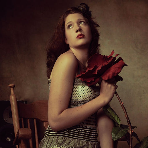 Janne White Modern Wood Framed Art Print with Double Matting by Mighorst, Ineke