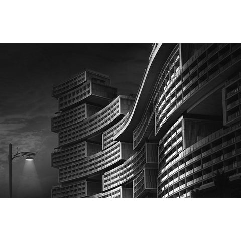 Lego - The Royal Atlantics Residences On The Palm Jumeriah In Dubai Black Modern Wood Framed Art Print with Double Matting by Mathew, Jobin