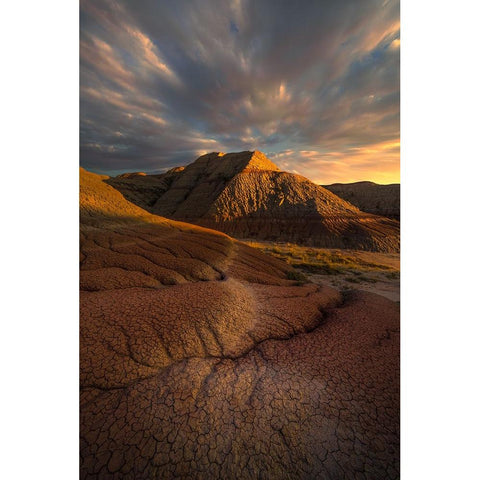 Badlands Not Bad White Modern Wood Framed Art Print by P., Ruiqing