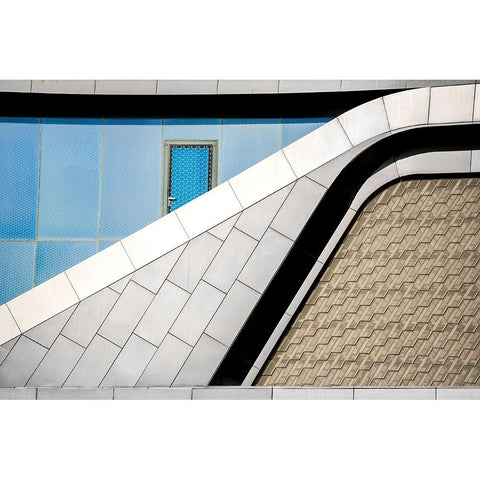 Emergency Door White Modern Wood Framed Art Print by Alsharif, Yahia