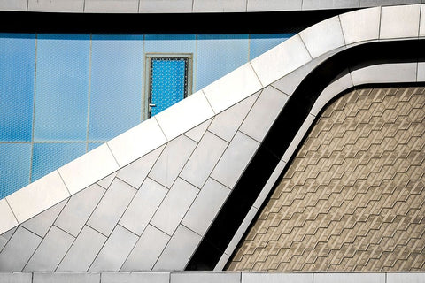 Emergency Door White Modern Wood Framed Art Print with Double Matting by Alsharif, Yahia