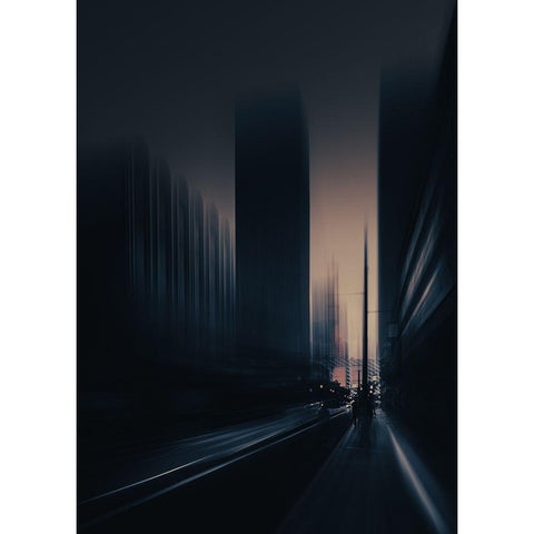 Death Tunnel Black Modern Wood Framed Art Print with Double Matting by Baidongyun