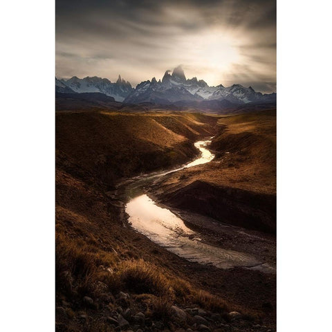 Mountain View White Modern Wood Framed Art Print by Zhang, Yan