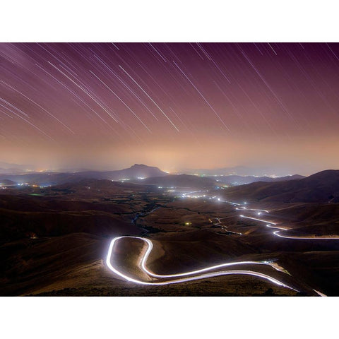 A Road To The Dream Black Modern Wood Framed Art Print by Arabzadeh, Abbas