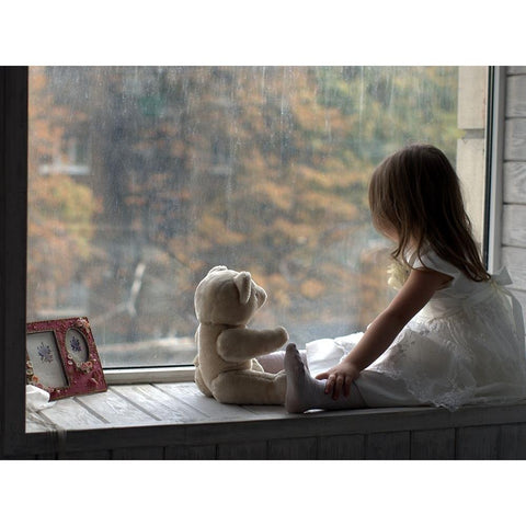 Autumn White Modern Wood Framed Art Print by Valentyn, Kolesnyk