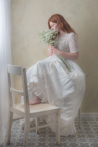 IsnT She Beautiful? White Modern Wood Framed Art Print with Double Matting by Franke, Ruth