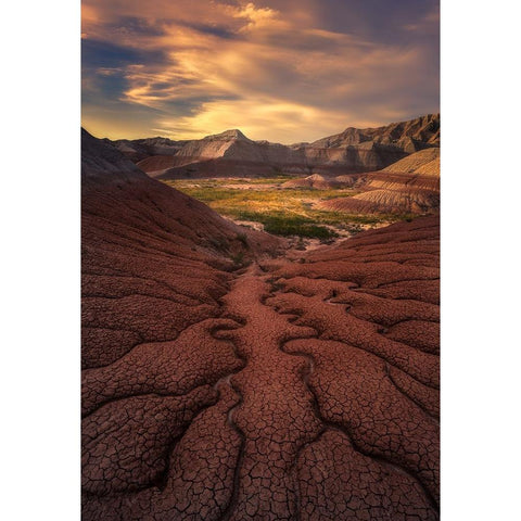 Badlands  Harmony Black Modern Wood Framed Art Print by P., Ruiqing