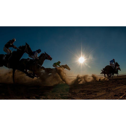 Betoota Flying Through The Dust White Modern Wood Framed Art Print by Lee Chapman, Sharon