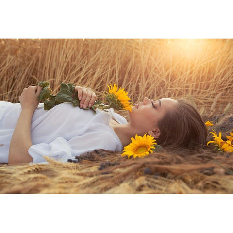 Summer Dreams White Modern Wood Framed Art Print by Bogdan R, Mihai