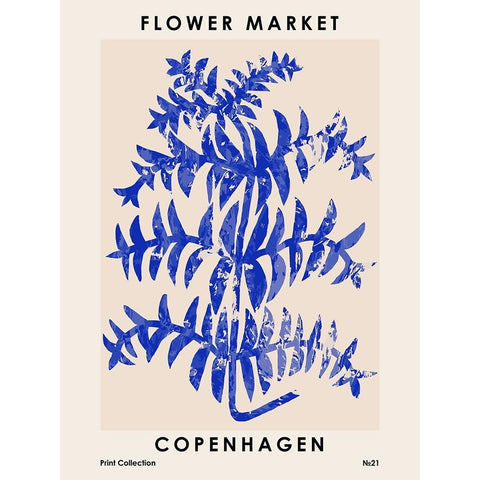 Flower Market. Copenhagen Gold Ornate Wood Framed Art Print with Double Matting by NKTN