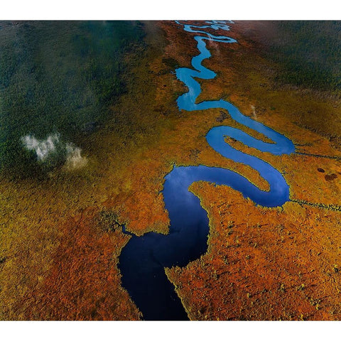 The Equation Of RIVer Black Modern Wood Framed Art Print by Yu, Liyun
