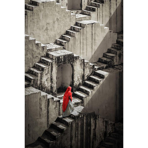 The Tale Of A Well White Modern Wood Framed Art Print by Yu Wu, Irene