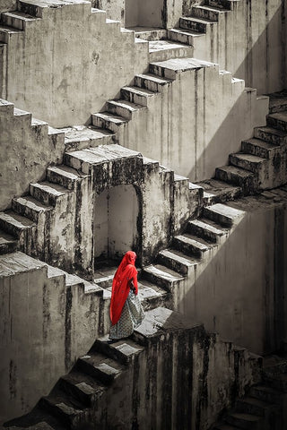 The Tale Of A Well White Modern Wood Framed Art Print with Double Matting by Yu Wu, Irene