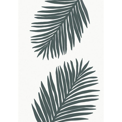 Palm Leaf Color Matched 01 White Modern Wood Framed Art Print by 1x Studio